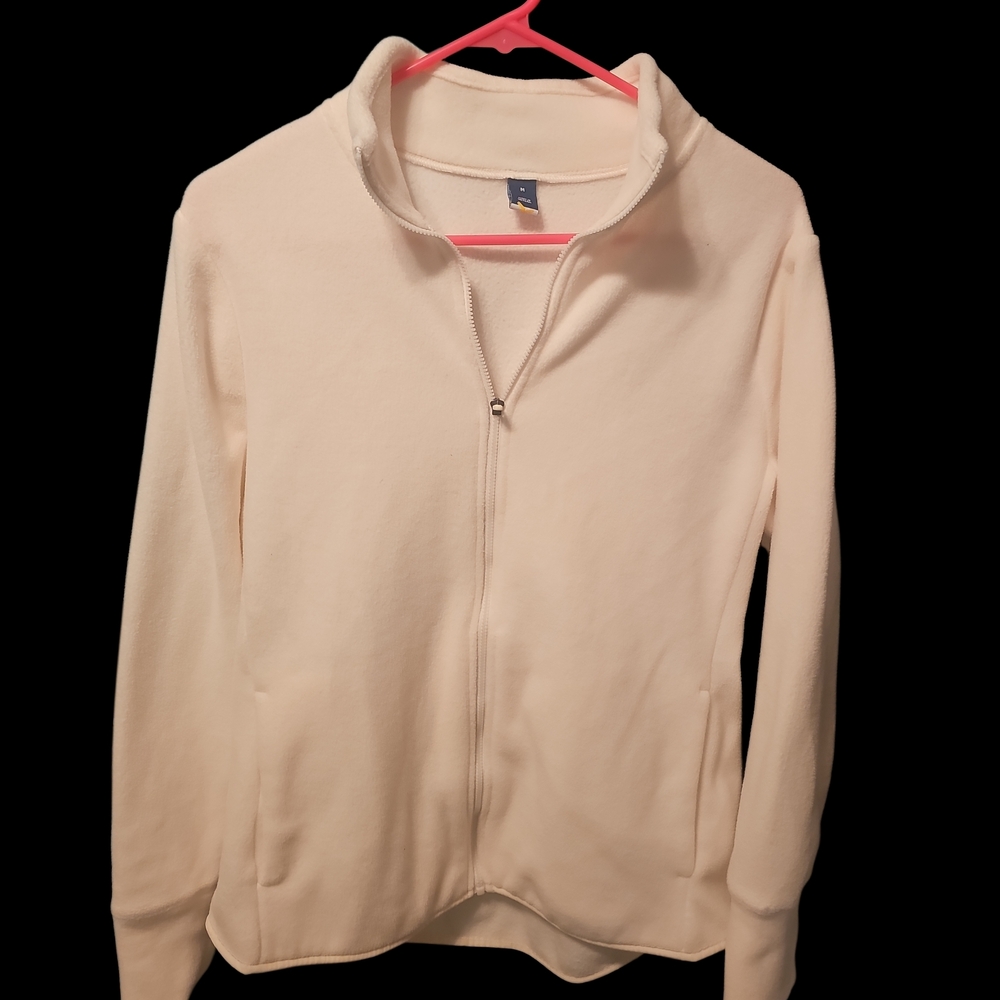 Women's Cream Zip-Up‎ Jacket